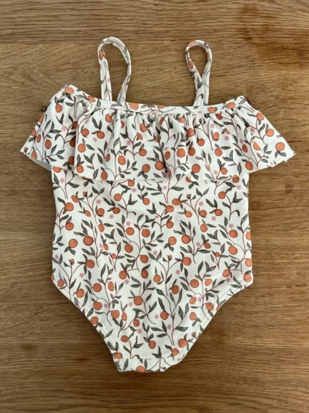 Rylee + Cru Valencia Citrus Floral Ruffle Swimsuit 6-9M